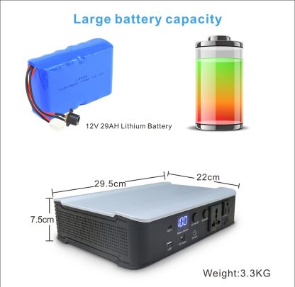 300W AC/DC POWER BANK MED LITHIUM BATTERIES