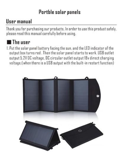 Hopfällbar solcellsladdare 15 W till din mobil eller annat eldrivet