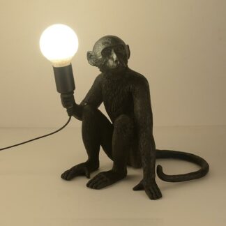 Bosse bordslampa sittande apa svart